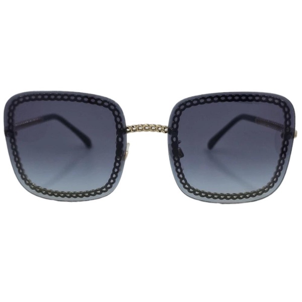 Vintage Square Sunglasses with Chain Detail