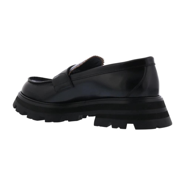 ALEXANDER MCQUEEN Sophisticated and Edgy Brushed Leather Loafers for Women