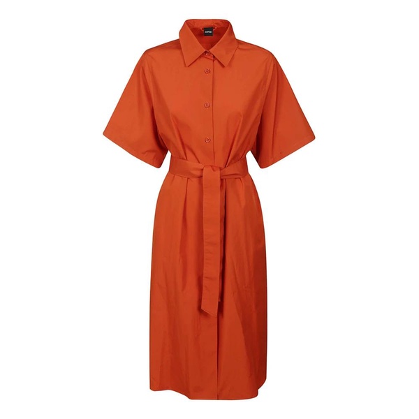 Cotton Poplin Shirtdress with Empire Waistline