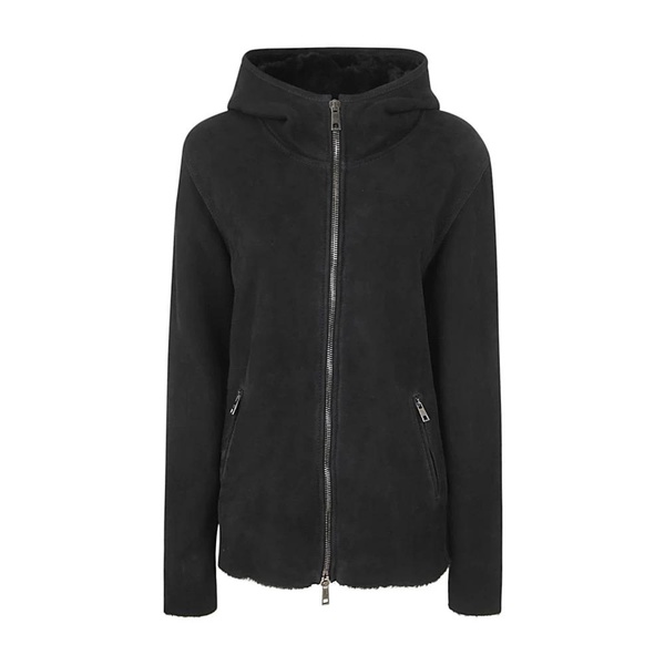 Black Shearling Bomber Jacket