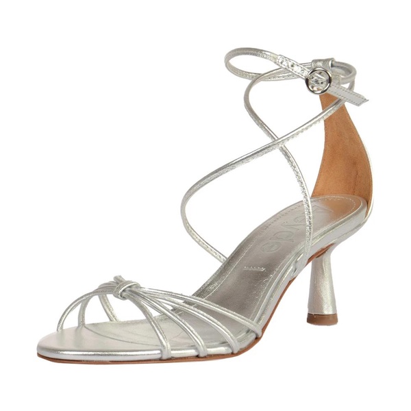 Silver Sandals Laminated Nappa Leather