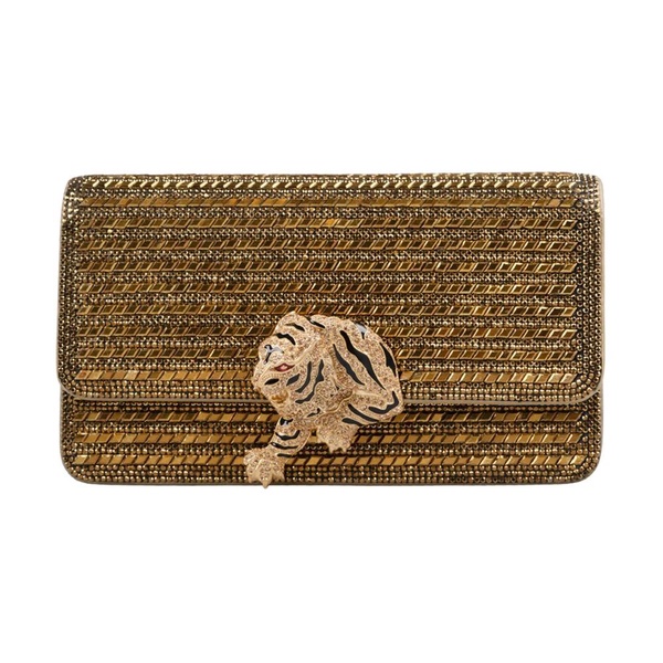 Golden Roar Handbag with Tiger Detail