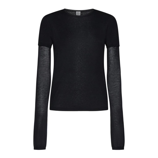 Black Crew Neck Knit Sweater