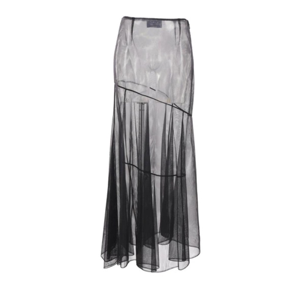 Black Tulle Midi Skirt