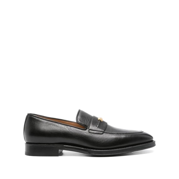 Black Leather Loafers Men's Shoes