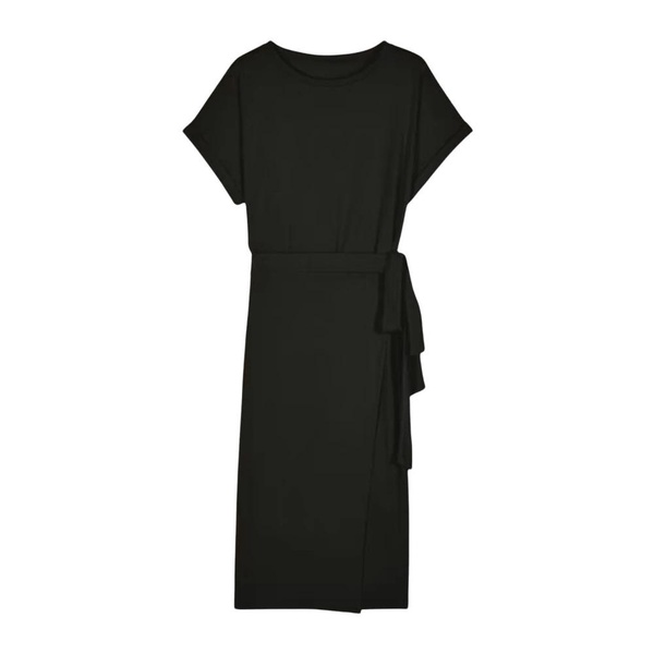 Short sleeve midi dress with belt