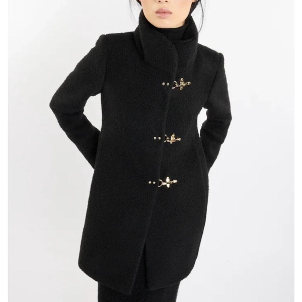 Romantic Black Wool Coat