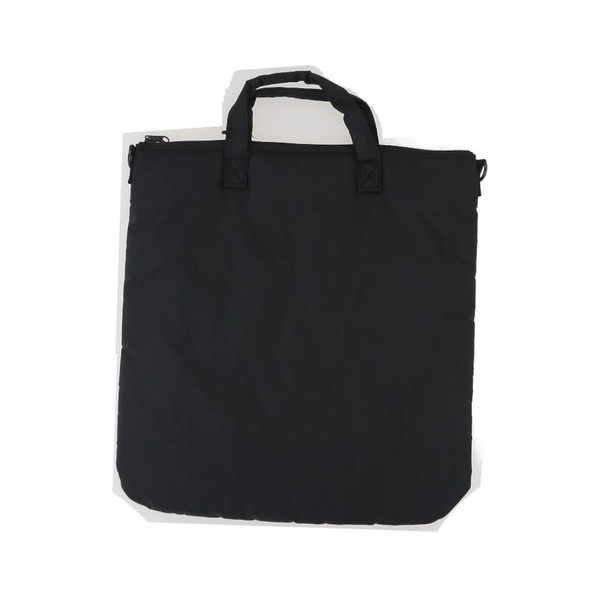 Black Nylon Tote Bag with Silver Hardware