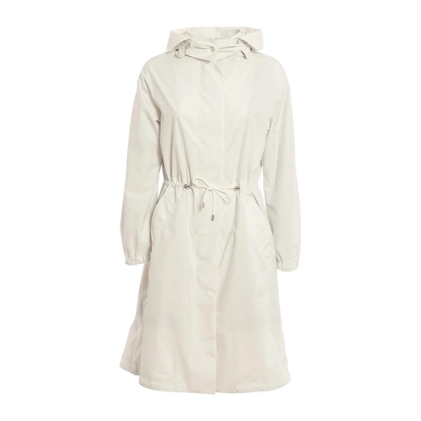 White Polyester Coat Made in Italy