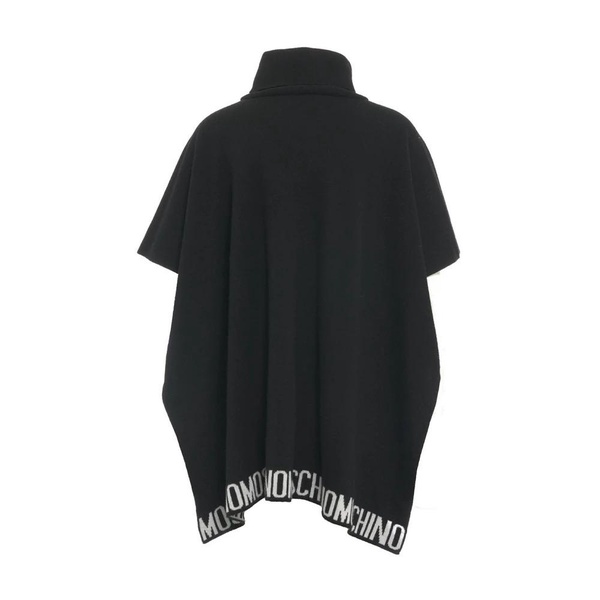 Black Knit Poncho AW24