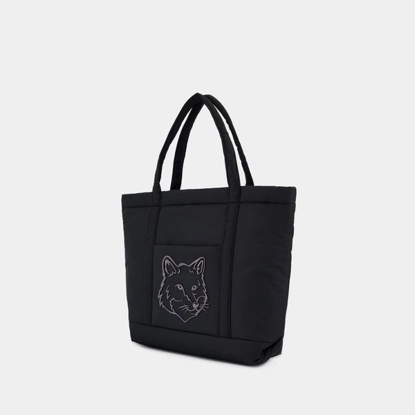 Black Nylon Puffer Shopper Bag