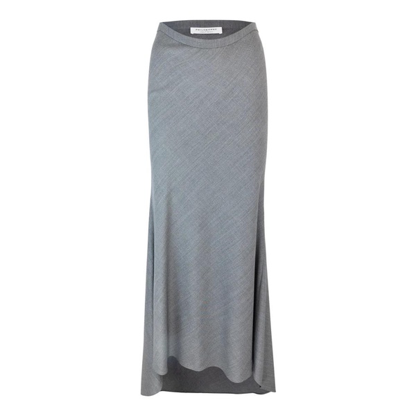 Grey Knit Elastic Waist Skirt