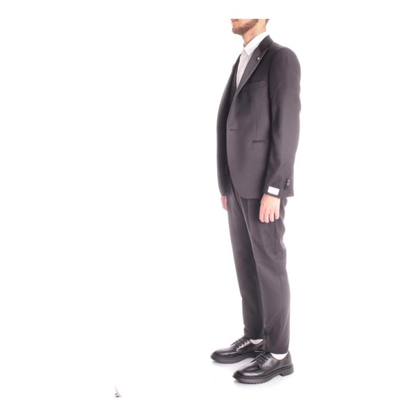 Black Single-Breasted Suit Set for Men