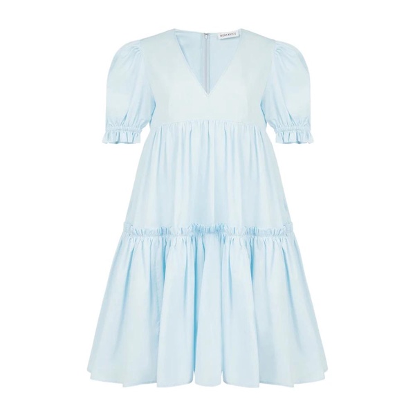 Light Blue Poplin Babydoll Dress