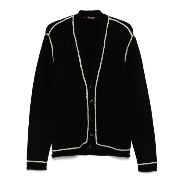 Black Ribbed Cardigan Sweater