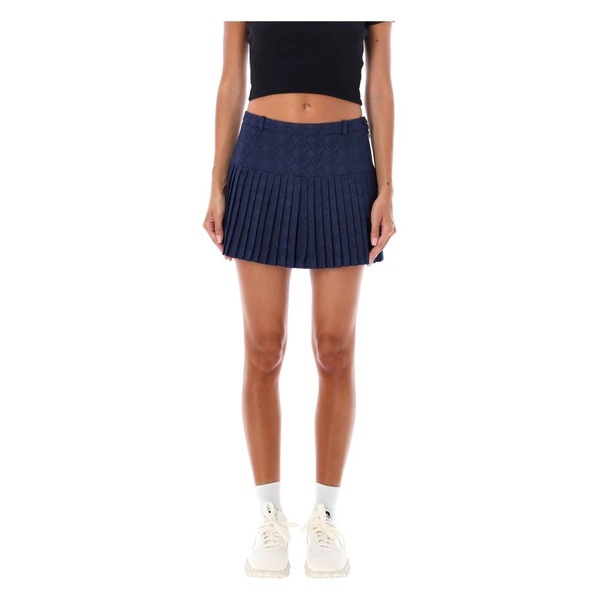 Blue Diamond Jacquard Mini Skirt