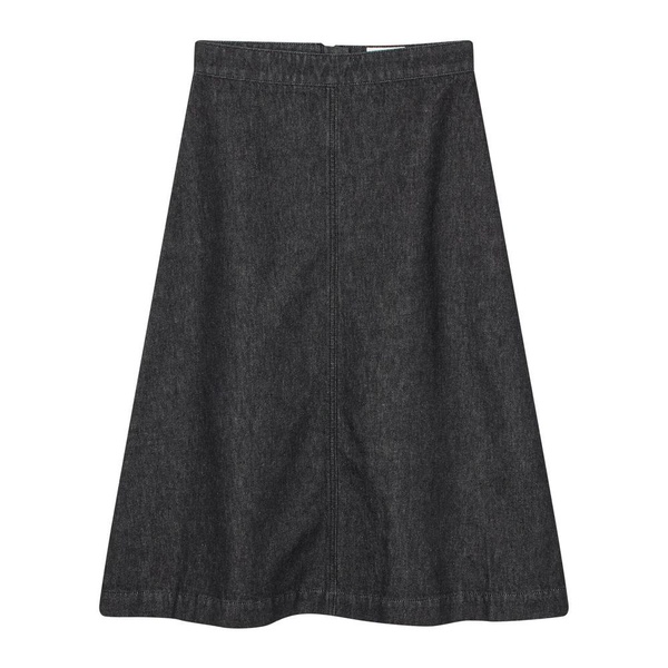 Dark Denim A-line Skirt Black