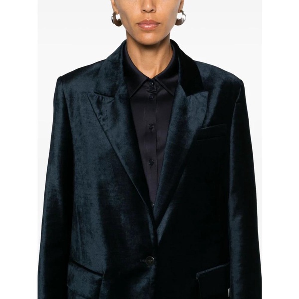 Blue Velvet Jacket Peak Lapels