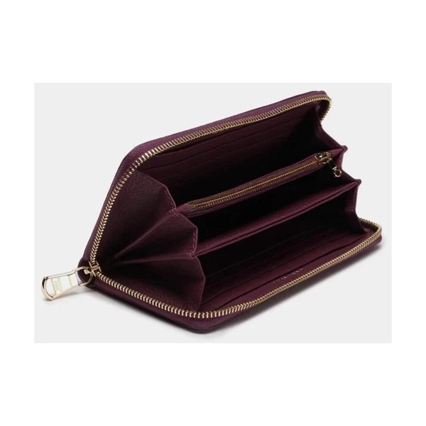 Purple Zip Around Wallet with Golden Fly Decoration