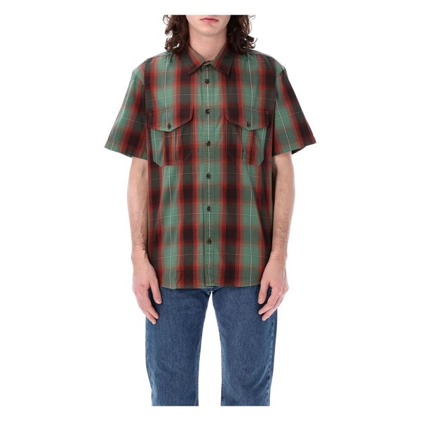 Men's Clothing Shirts Green Check SS24