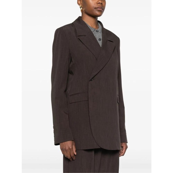 Auburn Brown Blazer with Off-Center Button