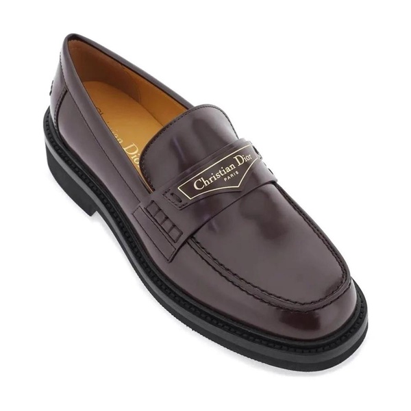 Leather Loafers with Gold-tone Logo Detail