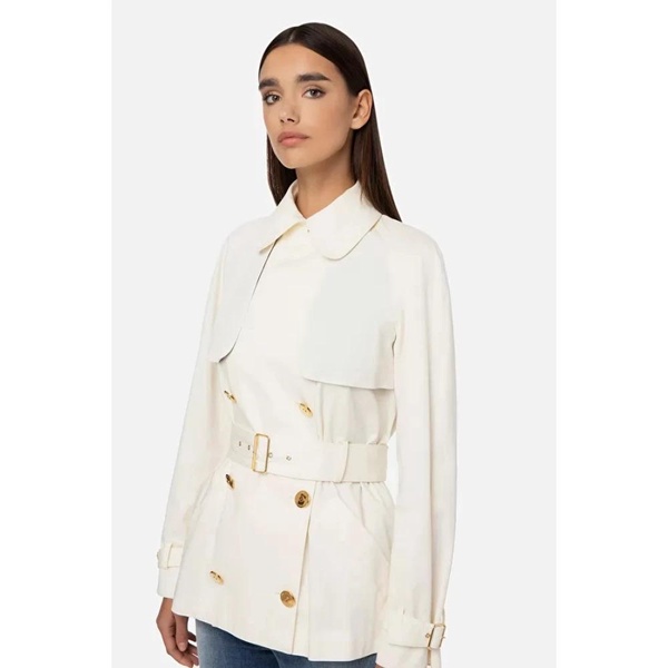 White Belted Winter Coat