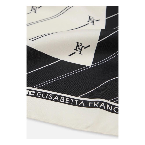 Striped Silk Twill Scarf with Logo