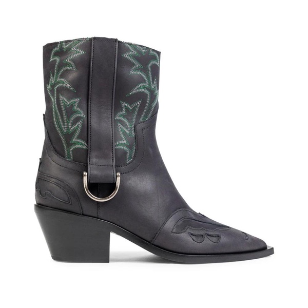 Black/Green Cowboy Boot Cut Off