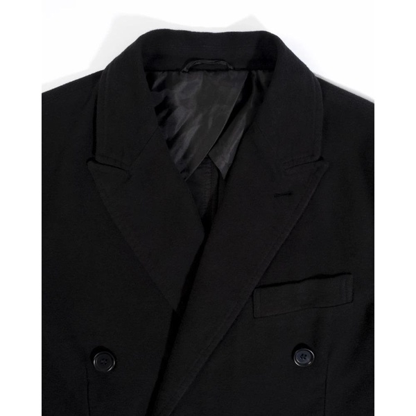 Double-Breasted Black Blazer Soft Feel