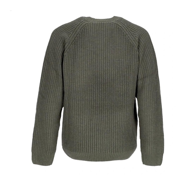 Smoke Green Ribbed Crew-Neck Sweater