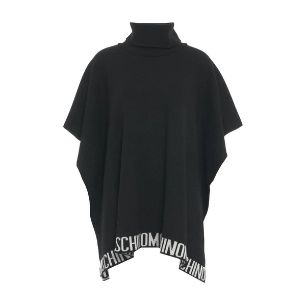 Black Knit Poncho AW24