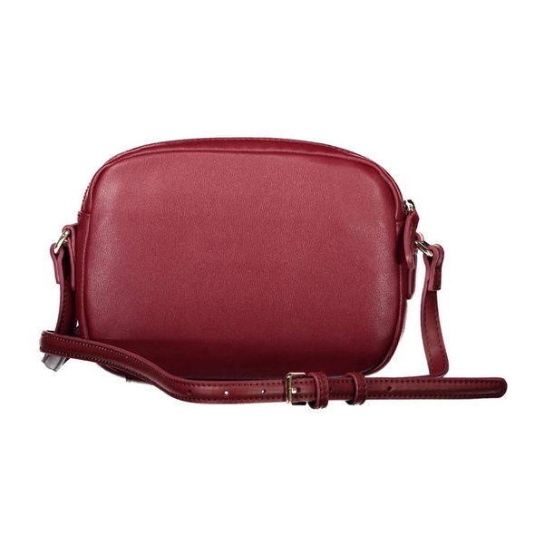 Red Crossbody Bag with Zip Closure