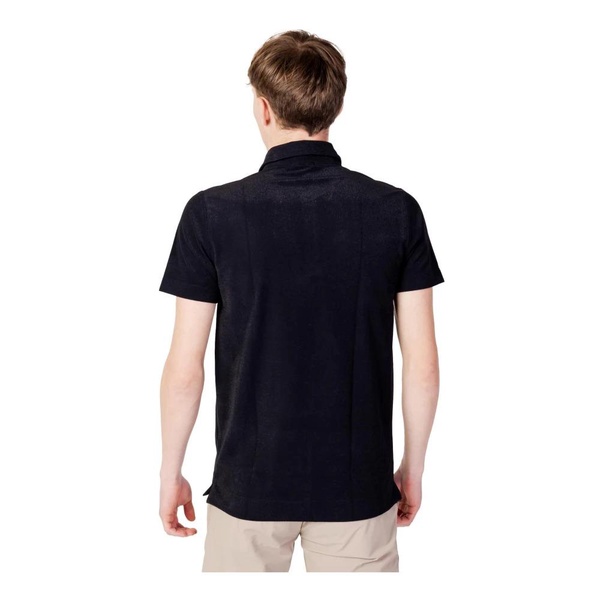 Black Plain Polo with Short Sleeves for Men