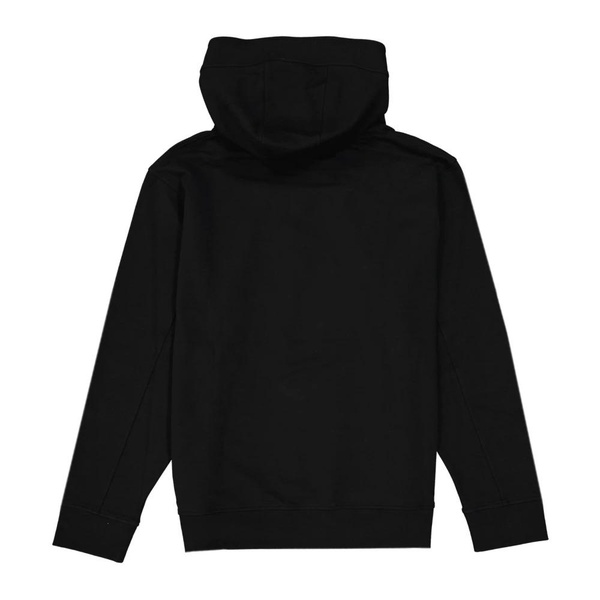 Black Sweatshirt with Hood and Front Print