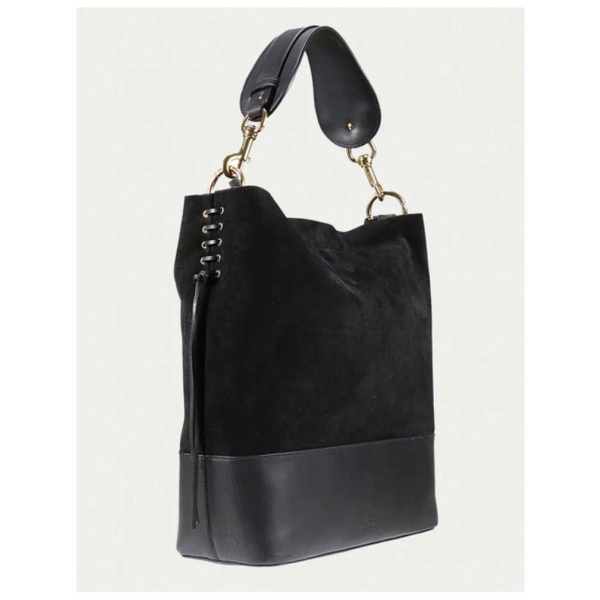 Suede and Leather Bucket Bag