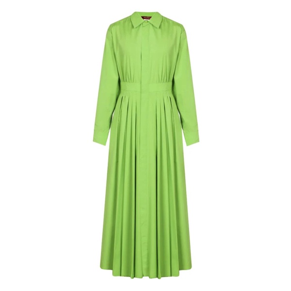 Green Cotton Shirt Dress