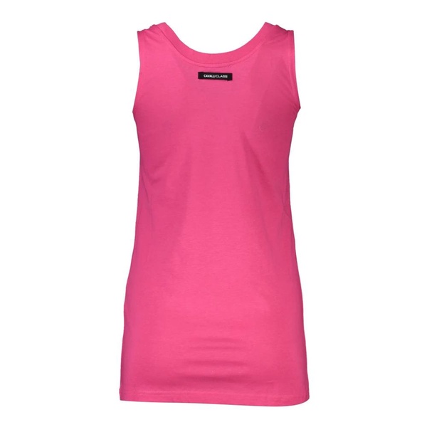 Elegant Pink Cotton Tank with Logo Print