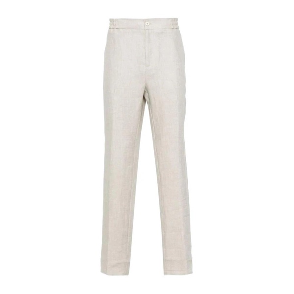 herringbone linen trousers