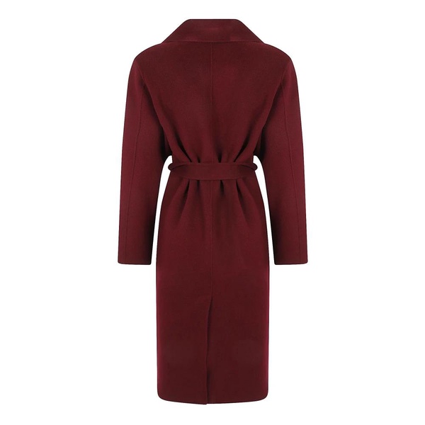 Red Black Wool Wrap Coat AW24