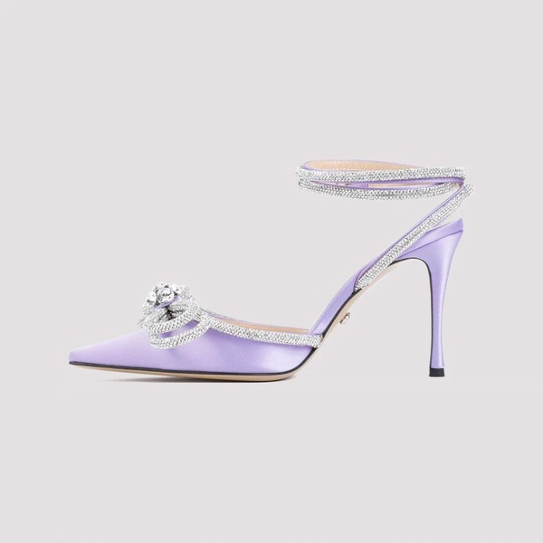 Mach Mach Double Bow Lavender Satin High Heels Pumps