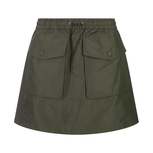 Green Taffeta Twill Mini Skirt