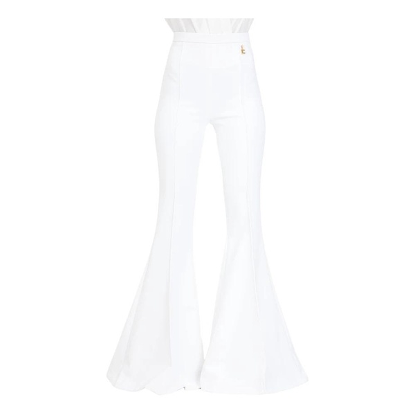 Ivory Flared Trousers with Charm Detail