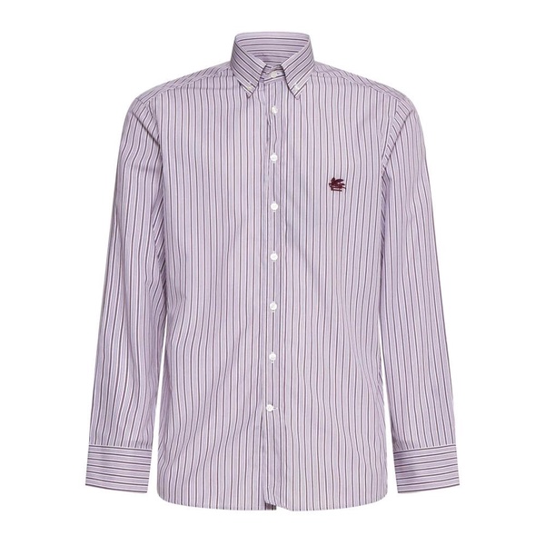 Striped Cotton Shirt Pink Aubergine