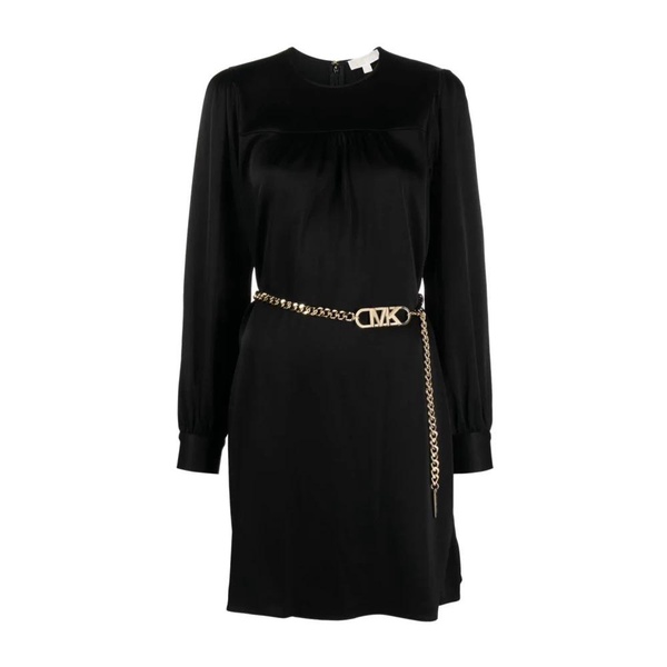 Empire Chain Mini Dress Black