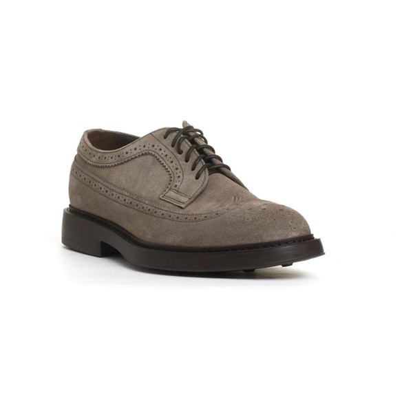 Beige Suede Laced Derby Shoes