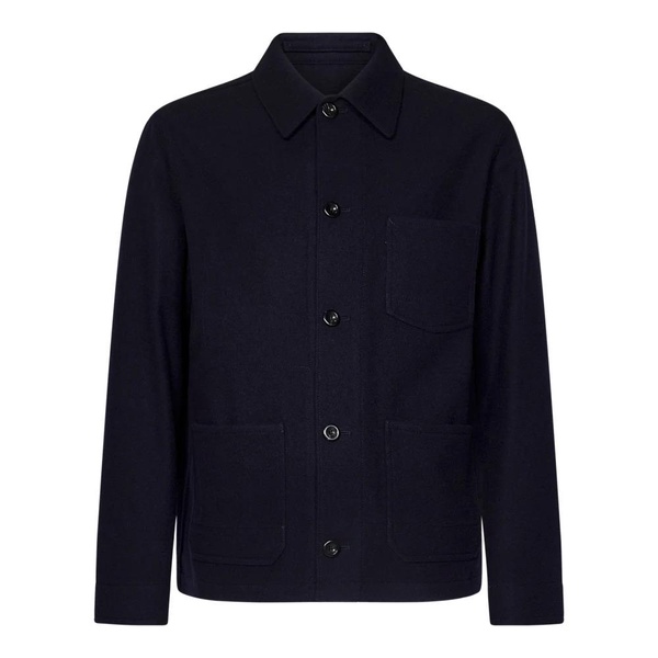 Navy Blue Wool Workwear Jacket