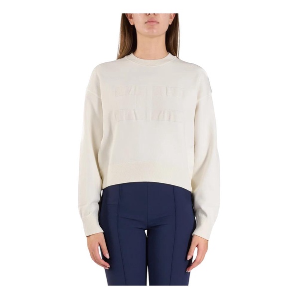 Cropped Viscose Sweatshirt with Logo Embroidery