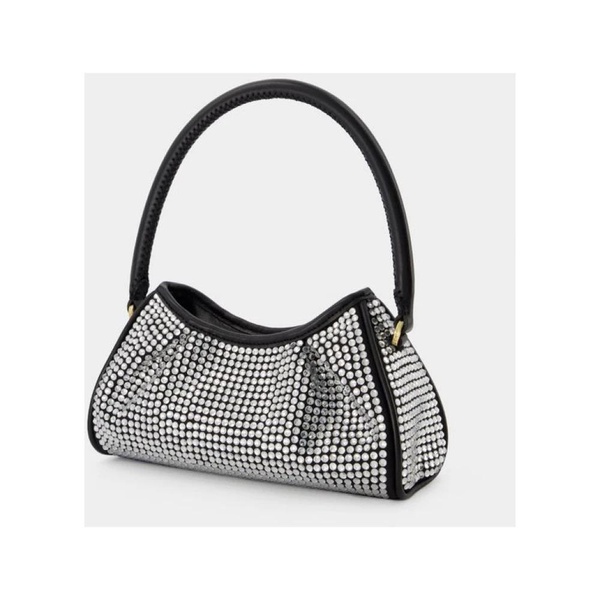 Small Dimple Handbag - Elleme - Silver/Black - Strass