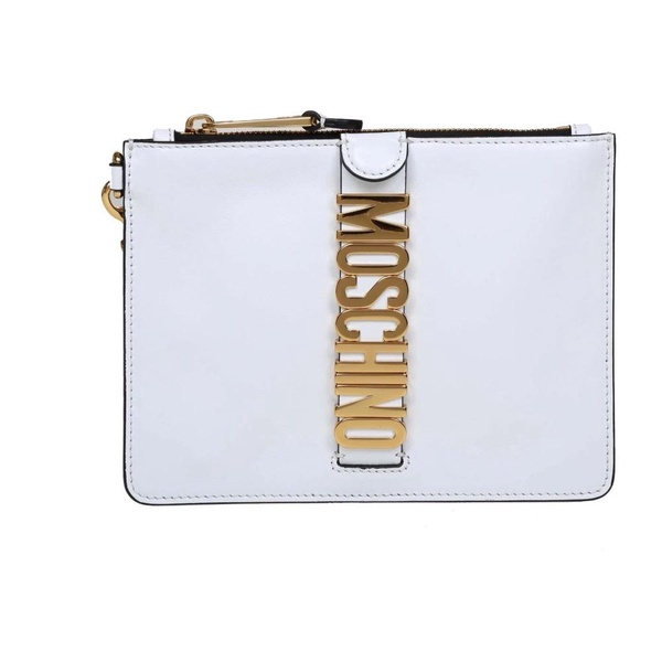 Leather Lettering Logo Clutch